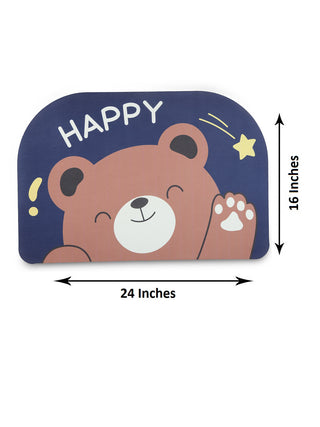 FABINALIV Multicolor Cartoon Print Rubber Bath Mat (60X40 cm)