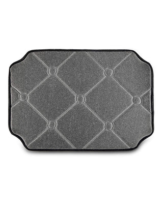 FABINALIV Black Geometric Polyester Bath Mat (60X40 cm)