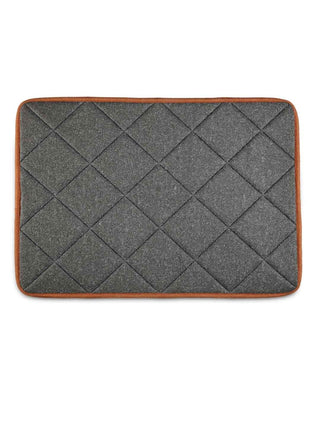 FABINALIV Orange Geometric Polyester Bath Mat (60X40 cm)