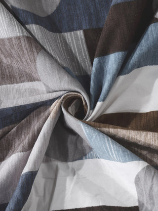 FABINALIV Multicolor Geometric 210 TC Cotton Blend Super King Size Double Bedsheet with 2 Pillow Covers (270X270 cm)