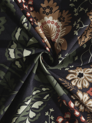 FABINALIV Multicolor Floral 210 TC Cotton Blend Super King Size Double Bedsheet with 2 Pillow Covers (270X270 cm)