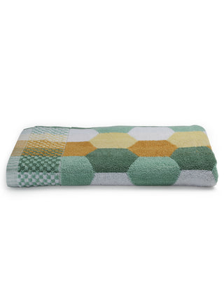 FABINALIV Unisex Multicolor Geometric 300 GSM Cotton Bath Towel (145X70 cm)