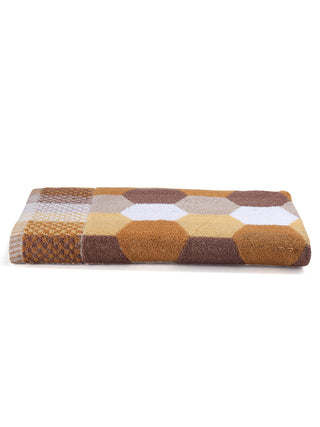 FABINALIV Unisex Multicolor Geometric 300 GSM Cotton Bath Towel (145X70 cm)