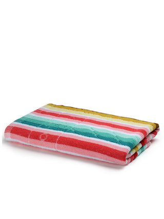 FABINALIV Unisex Multicolor Striped 300 GSM Cotton Bath Towel (140X70 cm)