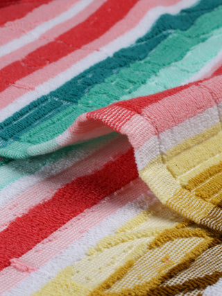 FABINALIV Unisex Multicolor Striped 300 GSM Cotton Bath Towel (140X70 cm)