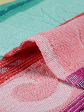 FABINALIV Unisex Multicolor Striped 300 GSM Cotton Bath Towel (140X70 cm)