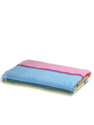 FABINALIV Unisex Multicolor Striped 300 GSM Cotton Bath Towel (140X70 cm)