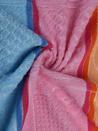 FABINALIV Unisex Multicolor Striped 300 GSM Cotton Bath Towel (140X70 cm)