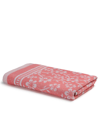 FABINALIV Unisex Pink Floral 300 GSM Cotton Bath Towel (145X70 cm)