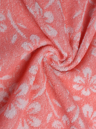 FABINALIV Unisex Pink Floral 300 GSM Cotton Bath Towel (145X70 cm)