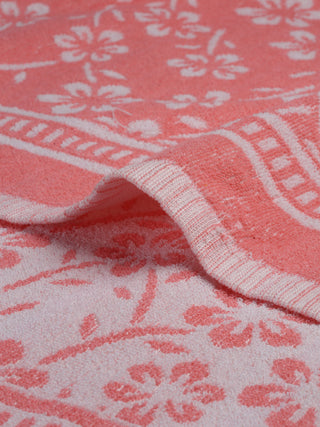 FABINALIV Unisex Pink Floral 300 GSM Cotton Bath Towel (145X70 cm)