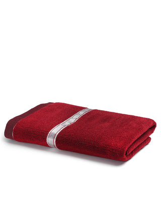 FABINALIV Unisex Maroon Solid 300 GSM Cotton Bath Towel (145X70 cm)
