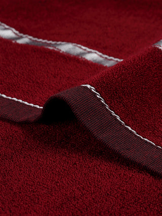 FABINALIV Unisex Maroon Solid 300 GSM Cotton Bath Towel (145X70 cm)