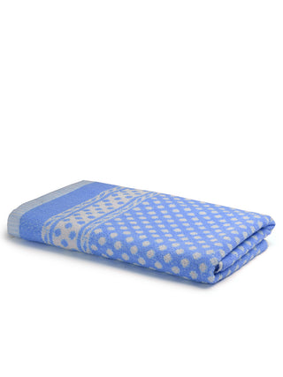 FABINALIV Unisex Blue Polka Dot 300 GSM Cotton Bath Towel (145X70 cm)