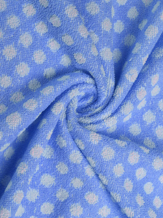 FABINALIV Unisex Blue Polka Dot 300 GSM Cotton Bath Towel (145X70 cm)