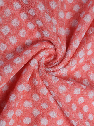 FABINALIV Unisex Pink Polka Dot 300 GSM Cotton Bath Towel (145X70 cm)