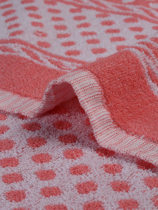 FABINALIV Unisex Pink Polka Dot 300 GSM Cotton Bath Towel (145X70 cm)