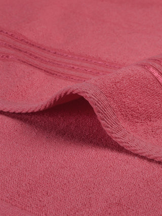 FABINALIV Unisex Pink Solid 300 GSM Cotton Bath Towel (145X70 cm)