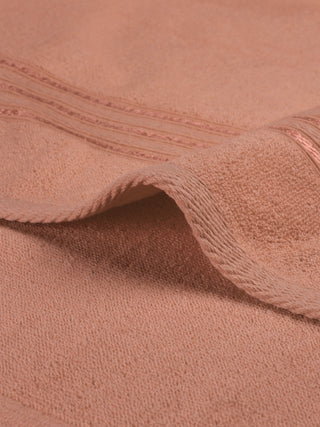 FABINALIV Unisex Peach Solid 300 GSM Cotton Bath Towel (145X70 cm)