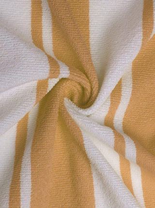 FABINALIV Unisex Mustard Striped 300 GSM Cotton Bath Towel (140X70 cm)
