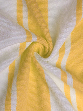 FABINALIV Unisex Yellow Striped 300 GSM Cotton Bath Towel (140X70 cm)