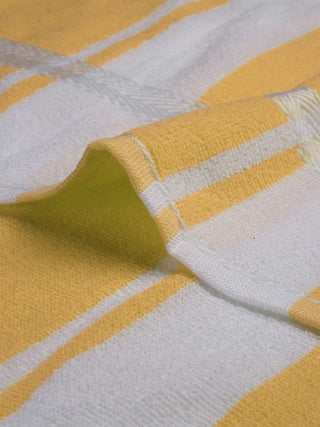 FABINALIV Unisex Yellow Striped 300 GSM Cotton Bath Towel (140X70 cm)