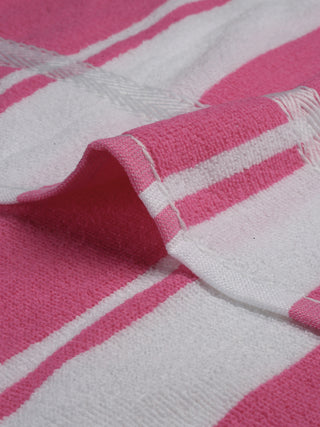FABINALIV Unisex Pink Striped 300 GSM Cotton Bath Towel (140X70 cm)