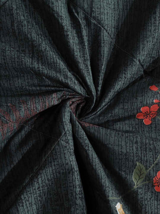 FABINALIV Grey Floral 350 GSM Micro Fiber Filling Double Bed Comforter
