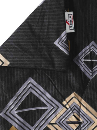 FABINALIV Black Geometric 350 GSM Micro Fiber Filling Double Bed Comforter