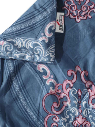 FABINALIV Blue Motifs 350 GSM Micro Fiber Filling Double Bed Comforter