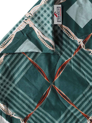 FABINALIV Green Geometric 350 GSM Micro Fiber Filling Comforter Bedding Set