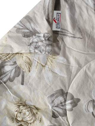 FABINALIV Cream Floral 350 GSM Micro Fiber Filling Comforter Bedding Set