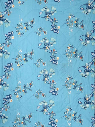 FABINALIV Blue Floral 350 GSM Micro Fiber Filling Comforter Bedding Set