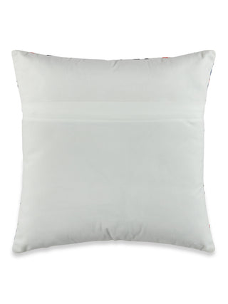 FABINALIV Set of 5 White Geometric Cotton Blend Square Cushion Covers (40X40 cm)