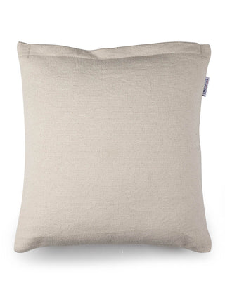 FABINALIV Set of 5 Off White 100% Cotton Embroidered Square Shape Cushion Covers (40X40 cm)