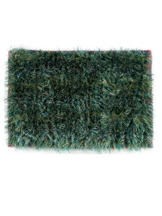 FABINALIV Green Solid Cotton Blend Door Mat (60X42 cm)