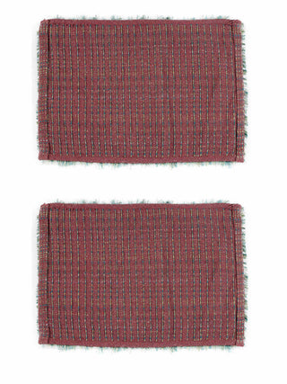 FABINALIV Set of 2 Green Solid Cotton Blend Door Mats (60X42 cm)