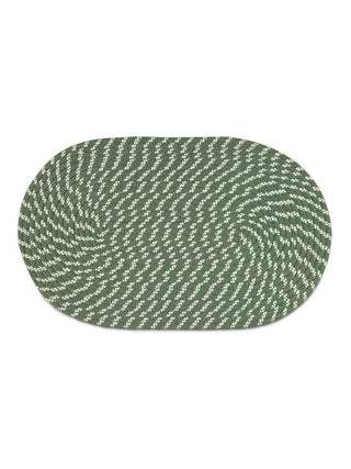 FABINALIV Green Abstract Cotton Blend Door Mat (75X45 cm)