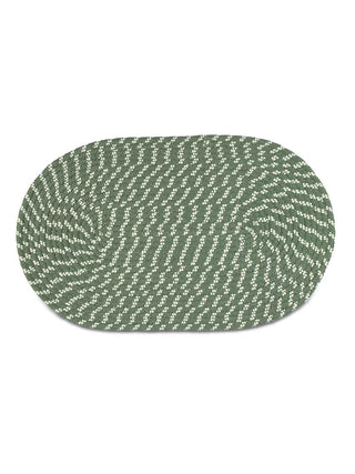 FABINALIV Green Abstract Cotton Blend Door Mat (75X45 cm)