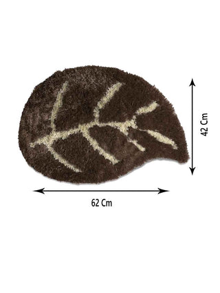FABINALIV Set of 2 Brown Floral Polyester Door Mats (62X42 cm)
