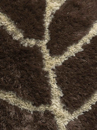 FABINALIV Set of 2 Brown Floral Polyester Door Mats (62X42 cm)