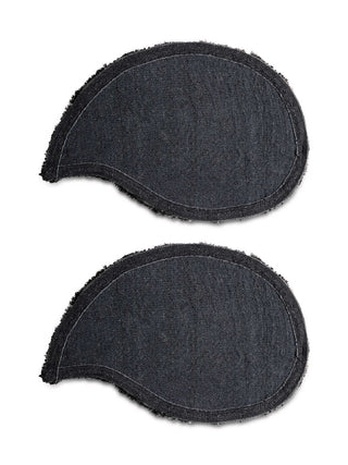 FABINALIV Set of 2 Black Floral Polyester Door Mats (62X42 cm)