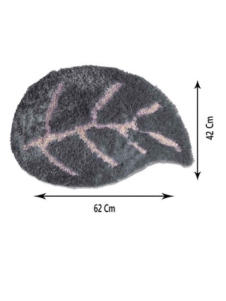 FABINALIV Set of 2 Grey Floral Polyester Door Mats (62X42 cm)