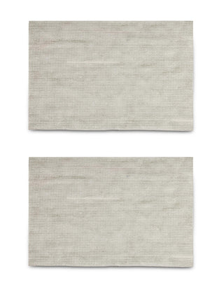 FABINALIV Set of 2 Brown Solid Cotton Blend Door Mats (70X45 cm)