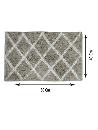 FABINALIV Set of 2 Beige Geometric Cotton Blend Door Mats (60X40 cm)
