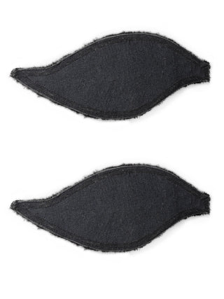 FABINALIV Set of 2 Black Floral Polyester Door Mats (92X38 cm)