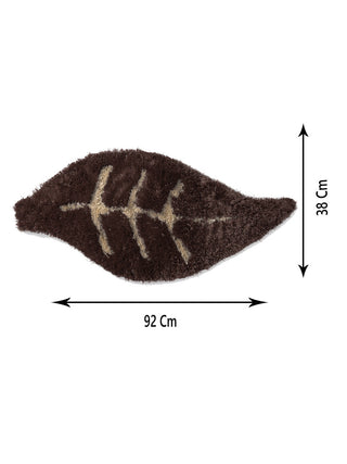 FABINALIV Set of 2 Brown Floral Polyester Door Mats (92X38 cm)