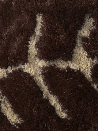 FABINALIV Set of 2 Brown Floral Polyester Door Mats (92X38 cm)