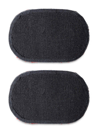 FABINALIV Set of 2 Red Solid Polyester Door Mats (60X40 cm)