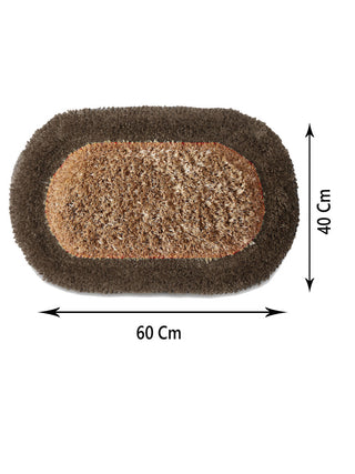 FABINALIV Set of 2 Brown Solid Polyester Door Mats (60X40 cm)